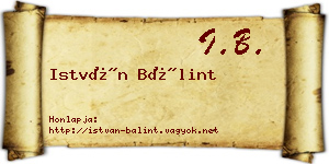 István Bálint névjegykártya