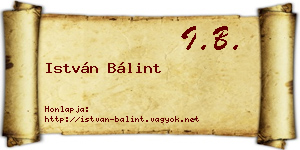 István Bálint névjegykártya